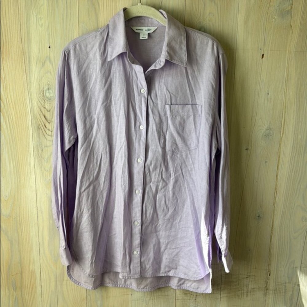 NWT Old Navy Linen Blend Button Down Shirt Size XS